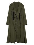 Flytonn-Winter Outfits Christmas Thanksgiving Gift New Year's Eve Outwear Light Loose Solid Trench Coat