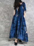 FLYTONN- Plus Size Women Summer Flower Print Loose Maxi Dress HH028