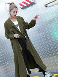 Flytonn-Winter Outfits Christmas Thanksgiving Gift New Year's Eve Outwear Light Loose Solid Trench Coat