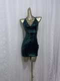 Flytonn-Valentines Gift party dress Sexy Sheath Green Sequin Travel Vacation Dress Short Birthday Dress Fly0065