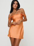 Flytonn-Zabbarra Off The Shoulder Mini Dress One shoulder dress with pleated sleeves and sexy backless mini dress