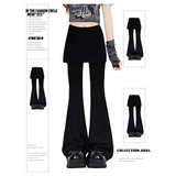 Flytonn-Women Black Casual Pants Vintage Y2K Style Simple Fashion Straight Thin Wide Leg Pants Female 2024 Summer Solid Trouser