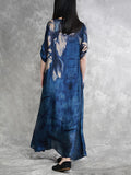 FLYTONN- Plus Size Women Summer Flower Print Loose Maxi Dress HH028