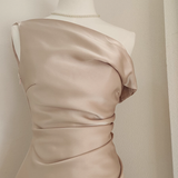 Flytonn-Valentines Gift party dress Sexy Sheath Boat Sleeveless Champagne Satin Party Dress Holiday Dresses Fly349