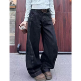 Flytonn-Harajuku Casual 00S High Waist Loose Jeans 2025 Spring Winter Pants Women's Y2K Wide Leg Baggy Street Style Denim Trouser