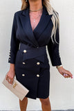 Flytonn-Black Friday Sale - Button Blazer Midi Dress