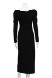 Flytonn- Celebrities Elegant Slit Contrast Peter Pan Collar One Step Skirt Dresses