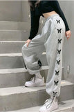 Flytonn-cute winter outfits casual winter outfits christmas outfit party look inspos Loose Butterfly Side Printed Hip Hop Sweatpants