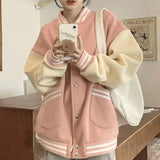 Flytonn-cute winter outfits casual winter outfits christmas outfit party look inspos Loose Warm Casual Baseball Jacket