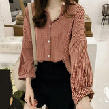 Flytonn-cute winter outfits casual winter outfits christmas outfit party look inspos Long Sleeve Elegant Plaid Style Blouse Shirt