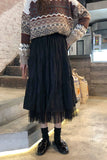 Flytonn-cute winter outfits casual winter outfits christmas outfit party look inspos High Waist Elastic Long Mesh Skirts