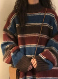 Flytonn-cute winter outfits casual winter outfits christmas outfit party look inspos Retro O-Neck Knitted Striped Sweater