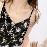 Flytonn-cute winter outfits casual winter outfits christmas outfit party look inspos Florals Pattern V-Neck Sexy Casual Tank Top