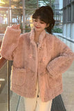 Flytonn-cute winter outfits casual winter outfits christmas outfit party look inspos Loose Wool Knitting Casual Jacket