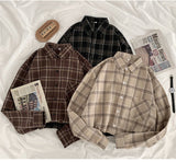 Flytonn-cute winter outfits casual winter outfits christmas outfit party look inspos Vintage Long Sleeve Button Up Plaid Shirts