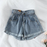 Flytonn-cute winter outfits casual winter outfits christmas outfit party look inspos High Waist Retro Denim Wide Leg Shorts Jeans