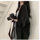 Flytonn-cute winter outfits casual winter outfits christmas outfit party look inspos Loose Long Oversize Cardigan Blouse Shirt