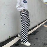 Flytonn-cute winter outfits casual winter outfits christmas outfit party look inspos High Waist Loose Plaid Checkerboard Pants