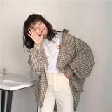 Flytonn-cute winter outfits casual winter outfits christmas outfit party look inspos Loose Long Sleeve Casual Plaid Blouse Shirt