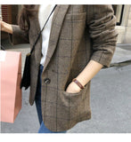 Flytonn-cute winter outfits casual winter outfits christmas outfit party look inspos Plaid Notched Single Breasted Blazer Jacket