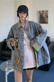 Flytonn-cute winter outfits casual winter outfits christmas outfit party look inspos Loose Patchwork Colors Denim Jeans Jacket