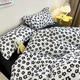 Flytonn-2025 Spring Bedding Set Cute Bear Bedding Set No Filler Ins Korean Style Duvet Cover Pillowcase 2025 New Single Full Size Kids Adult Soft Bed Linen