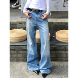 Flytonn-Baby Blue Womens Jeans High Waist Vintage 90s Straight Y2K Baggy Denim Pants Street American Style Casual Wide Leg Denim Trouser