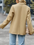 Flytonn-Winter Outfits Christmas Thanksgiving Gift New Year's Eve Outwear Long Sleeves Loose Solid Color Split-Joint Lapel Blazer Outerwear