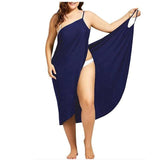 Flytonn-Graduation Gift Back to School Season Summer Vacation Dress Spring Outfit Women Beach Dress Sexy Sling Becah Wear Dress Sarong Bilini Cover Up Warp Pareo Dresses Towel Backless  Swimwear Femme Plus Size Black Dresses