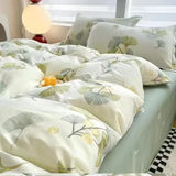 Flytonn-2025 Spring Bedding Set Floral Bedding Set Ins Korean Style Girls Full Queen Size Duvet Cover Flat Sheet Pillowcase No Filler Soft New Home Bed Linens