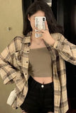 Flytonn-cute winter outfits casual winter outfits christmas outfit party look inspos Long Sleeve Retro Plaid Colors Blouse Shirt