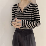 Flytonn-cute winter outfits casual winter outfits christmas outfit party look inspos Long Sleeve Simple Classic Striped Sweater