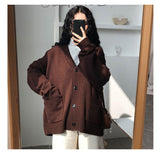 Flytonn-cute winter outfits casual winter outfits christmas outfit party look inspos Long Sleeve V-Neck Loose Cardigan Sweater