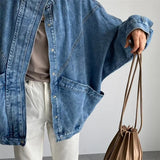 Flytonn-cute winter outfits casual winter outfits christmas outfit party look inspos Loose Double Pocket Style Denim Jacket