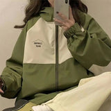 Flytonn-cute winter outfits casual winter outfits christmas outfit party look inspos Casual Hooded Zipper Track Jacket