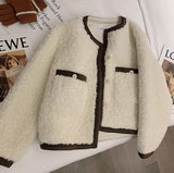 Flytonn-cute winter outfits casual winter outfits christmas outfit party look inspos Vintage Lamb Faux Wool Elegant Jacket