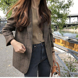 Flytonn-cute winter outfits casual winter outfits christmas outfit party look inspos Plaid Notched Single Breasted Blazer Jacket