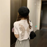 Flytonn-cute winter outfits casual winter outfits christmas outfit party look inspos Butterfly Cut Out Pattern Backless Shirts