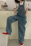 Flytonn-cute winter outfits casual winter outfits christmas outfit party look inspos Loose Long Casual Denim Jumpsuit