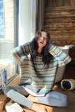 Flytonn-cute winter outfits casual winter outfits christmas outfit party look inspos Loose Argyle Pattern Knitted Warm Sweater