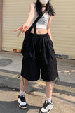 Flytonn-cute winter outfits casual winter outfits christmas outfit party look inspos Loose Big Pockets Vintage Shorts Pants