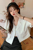 Flytonn-cute winter outfits casual winter outfits christmas outfit party look inspos Short Sleeve Cute Colors Cropped Style Blazers