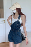 Flytonn-cute winter outfits casual winter outfits christmas outfit party look inspos One Shoulder Asymmetrical Mini Denim Jumpsuit