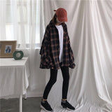 Flytonn-cute winter outfits casual winter outfits christmas outfit party look inspos Loose Wool Thicken Plaid Shirt Jacket