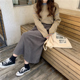 Flytonn-cute winter outfits casual winter outfits christmas outfit party look inspos High Waist Vintage Loose Casual Skirts