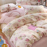 Flytonn-2025 Spring Bedding Set Ins Cream Bedding Set,Cute Cartoon Kids Adult Duvet Cover No Filler,Pillowcase,Full Queen Size Boys Girls Comforter Cover