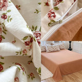 Flytonn-2025 Spring Bedding Set Cute Korean Duvet Cover Set Floral Style with Flat Sheet Pillowcase No filler Twin Queen Double Girls Boys Home Decor Bed Linens