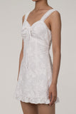 Flytonn-nye outfits Sexy Floral Embroidered Lace Sweetheart Ruffle Bodycon Summer Mini Sundress - White