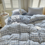 Flytonn-2025 Spring Bedding Set Checkerboard Bedding Set No Comforter Quilt Duvet Cover Pillowcase Flat Sheet Single Queen Size Polyester Bedclothes