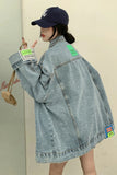 Flytonn-cute winter outfits casual winter outfits christmas outfit party look inspos Loose Patchwork Colors Denim Jeans Jacket